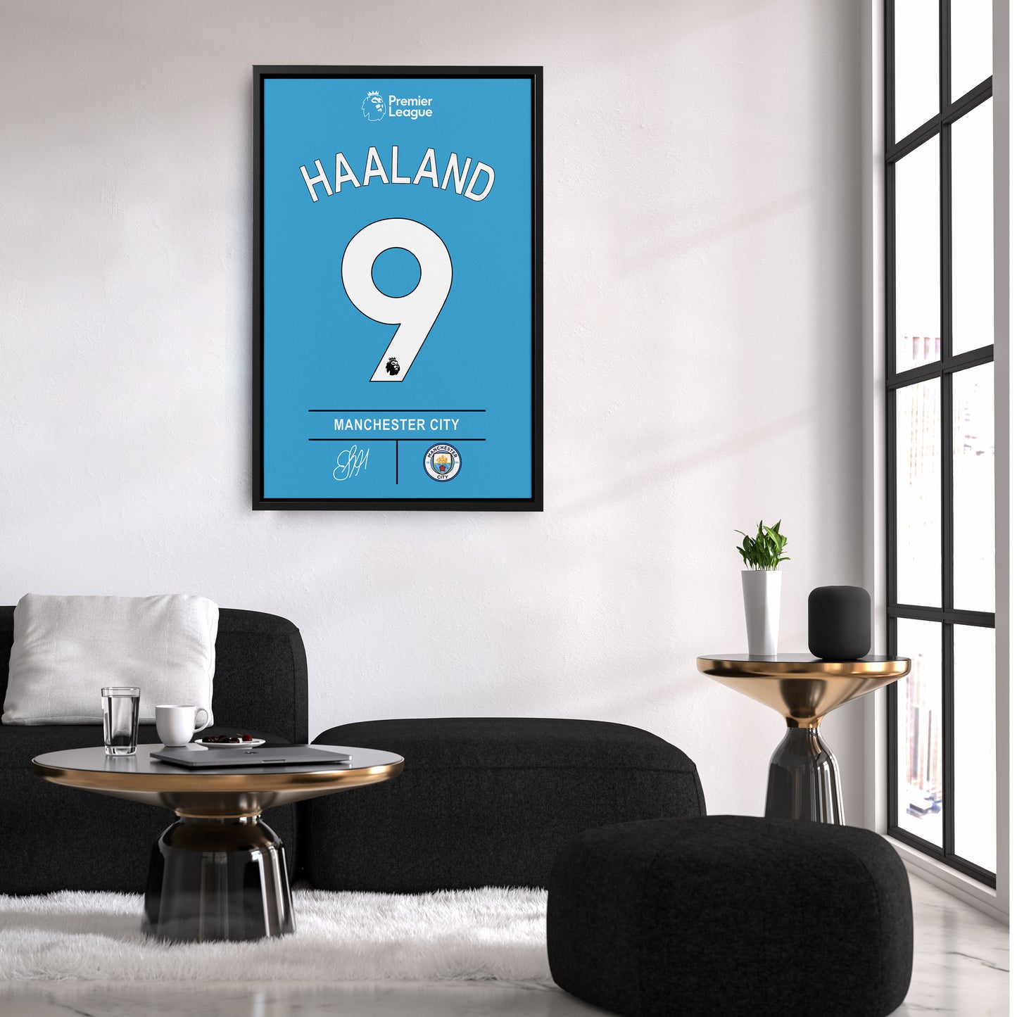 Erling Haaland Manchester City Jersey Canvas Wall Art