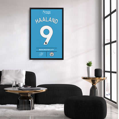 Erling Haaland Manchester City Jersey Canvas Wall Art