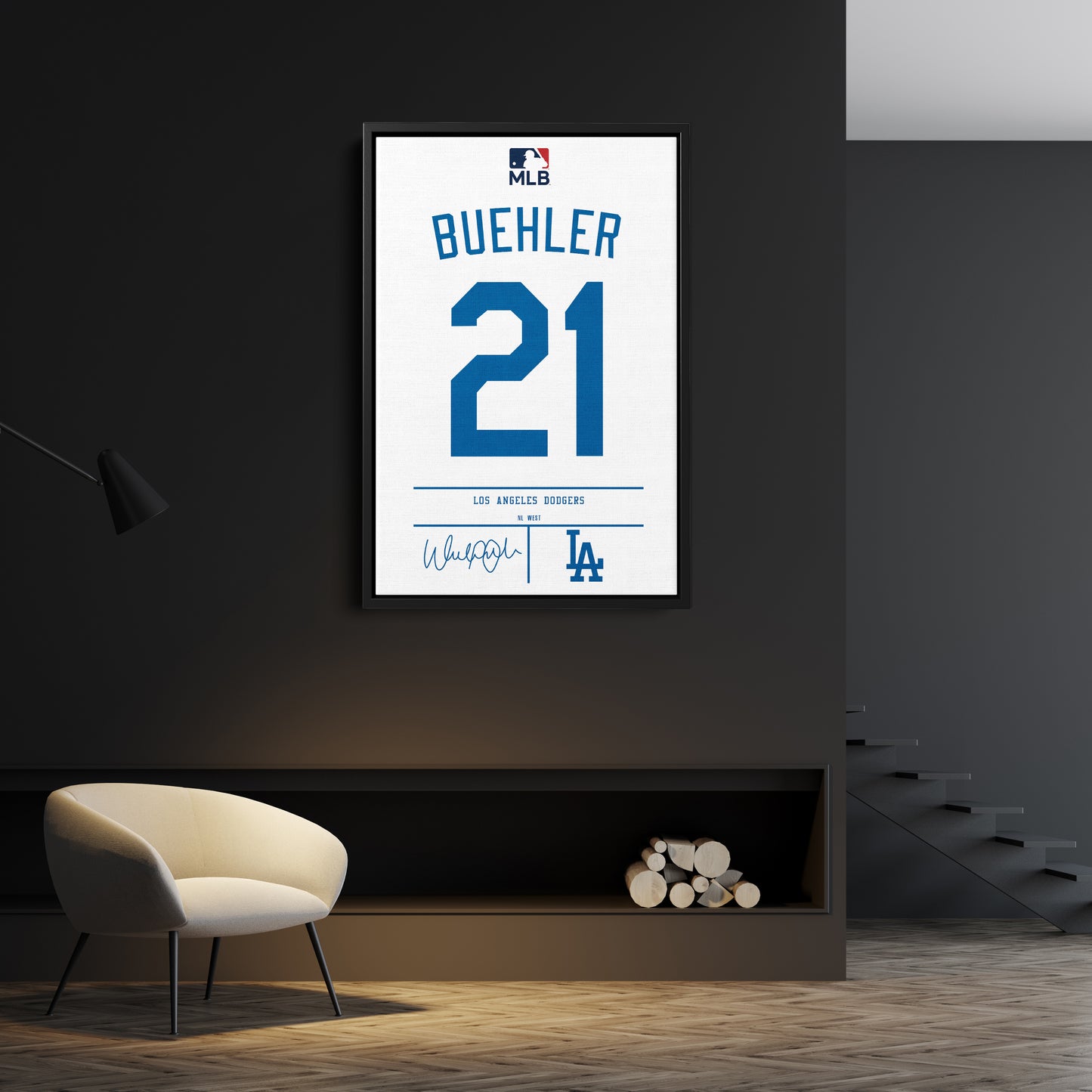 Walker Buehler Dodgers Jersey Canvas Print | Wall Art Decor