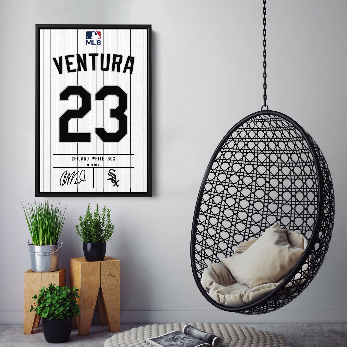 Robin Ventura Chicago White Sox Jersey Canvas Wall Art