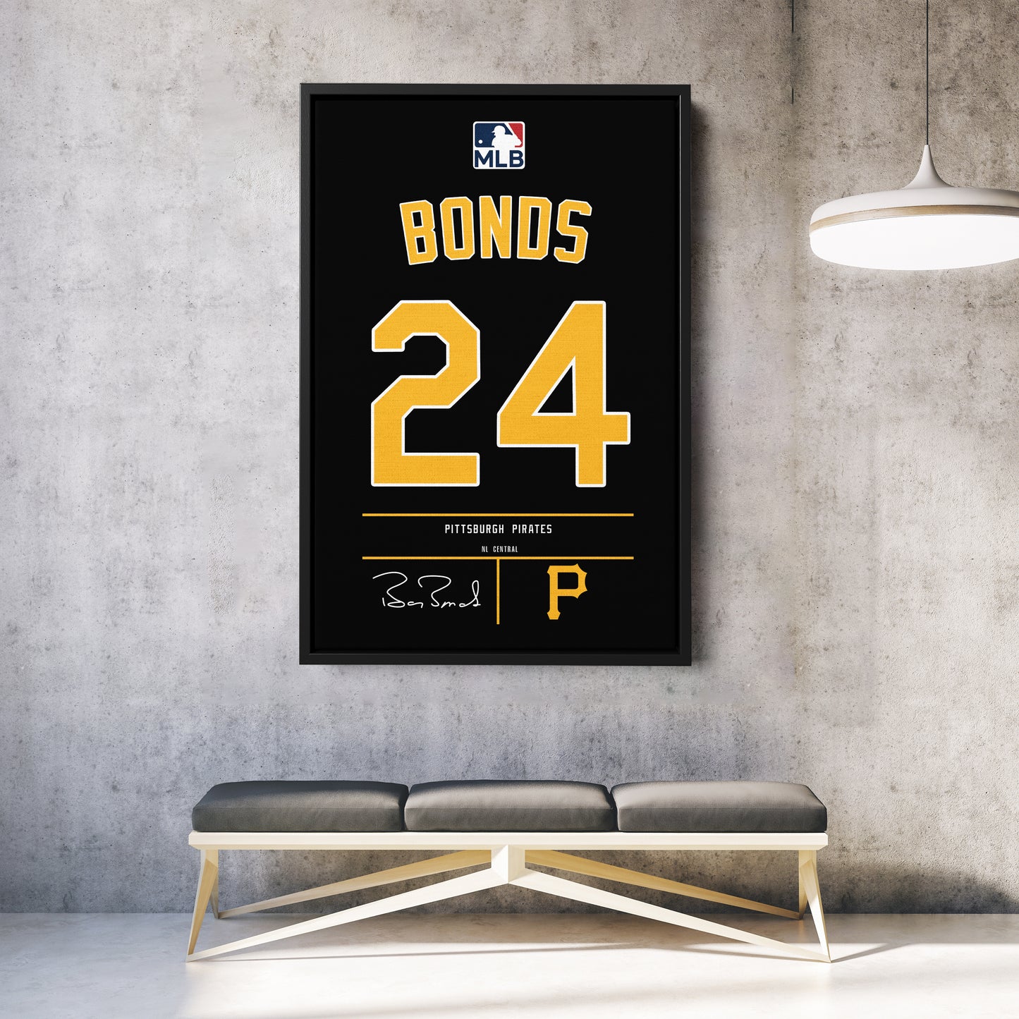 Barry Bonds Pittsburgh Pirates Black Jersey Canvas Wall Art