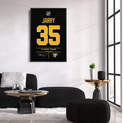 Tristan Jarry Penguins Jersey Canvas Print | Wall Art Decor
