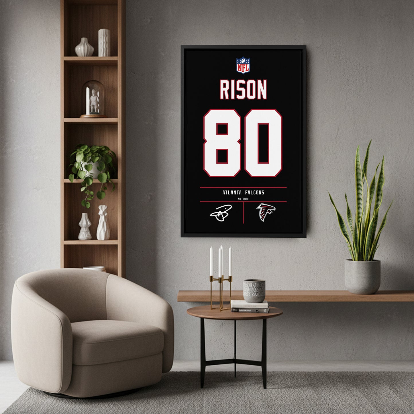 Andre Rison Atlanta Falcons Jersey Canvas Wall Art