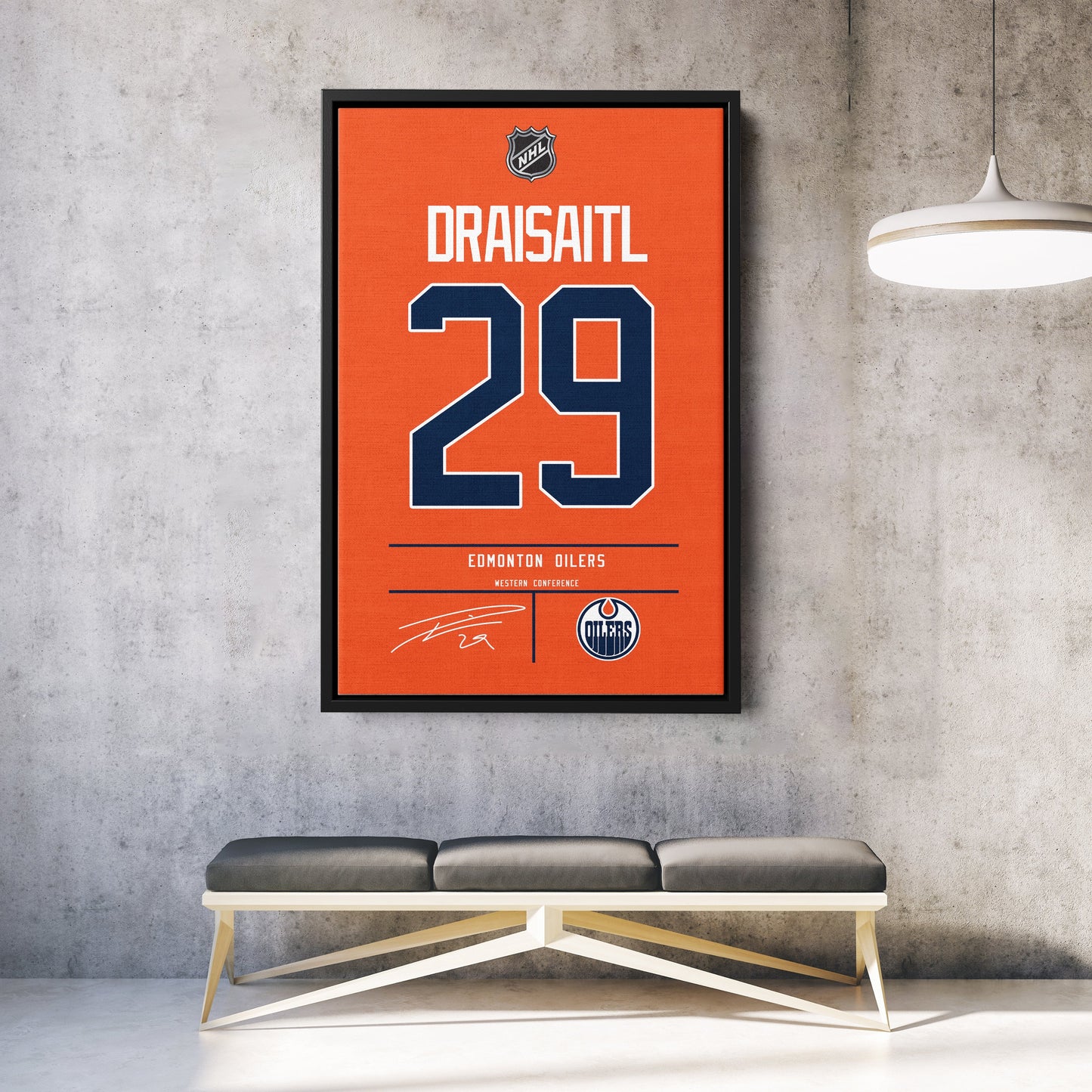 Leon Draisaitl Oilers Jersey Canvas Print | Wall Art Decor