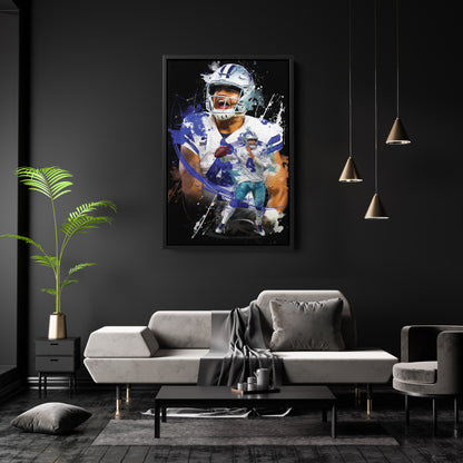 Dak Prescott Cowboys Canvas Print | Dallas Football Wall Art