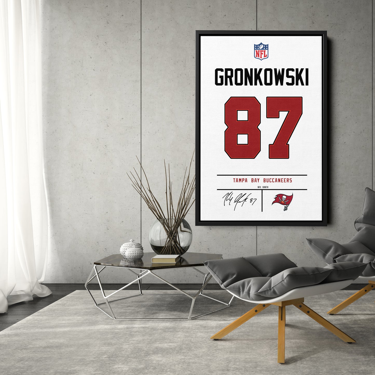 Rob Gronkowski Buccaneers Jersey Canvas Print | Wall Art Decor