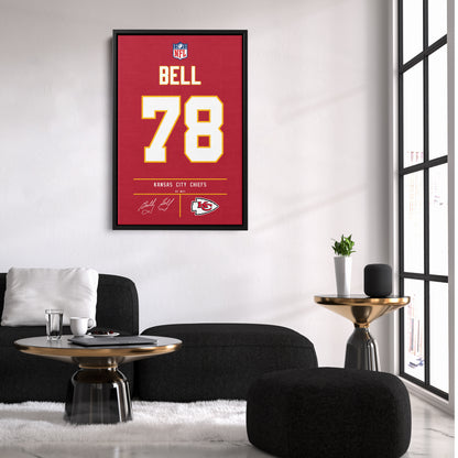 Bobby Bell Kansas City Chiefs Jersey Canvas Wall Art