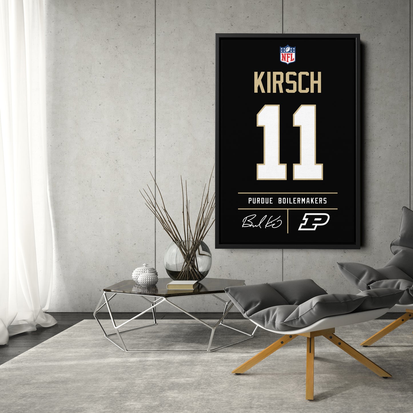 Brandon Kirsch Purdue Boilermakers Jersey Canvas Wall Art