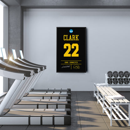 Caitlin Clark Iowa Hawkeyes Jersey Canvas Wall Art