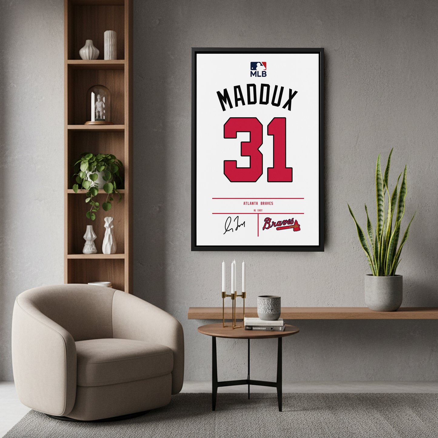 Greg Maddux Atlanta Braves Jersey Canvas Wall Art