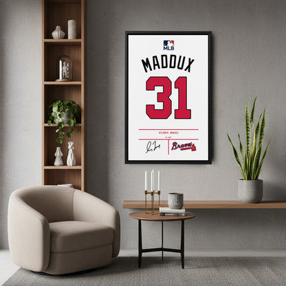 Greg Maddux Atlanta Braves Jersey Canvas Wall Art