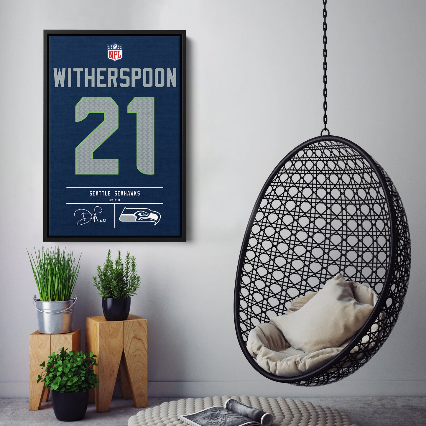 Devon Witherspoon Seattle Seahawks Jersey Canvas Wall Art