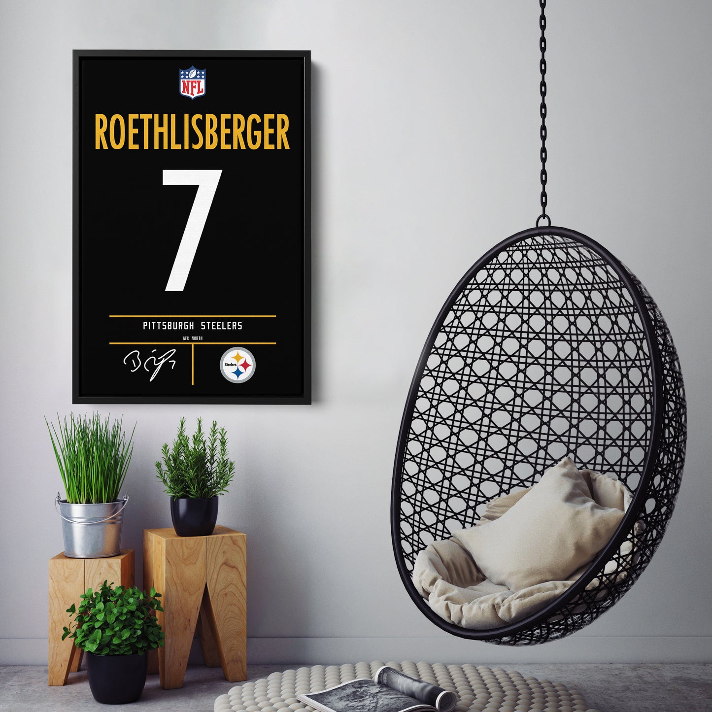 Ben Roethlisberger Steelers Jersey Canvas Print | Wall Art Decor