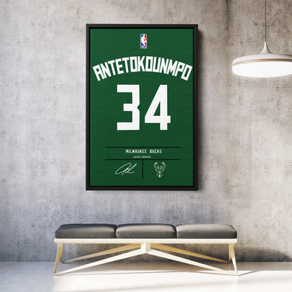Giannis Antetokounmpo Bucks Jersey Canvas Print | Wall Art Decor