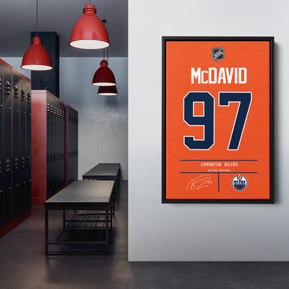Connor McDavid Oilers Jersey Canvas Print | Wall Art Decor