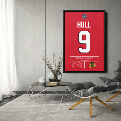 Bobby Hull Blackhawks Jersey Canvas Print | Wall Art Decor