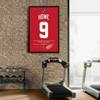 Gordie Howe Red Wings Jersey Canvas Print | Wall Art Decor