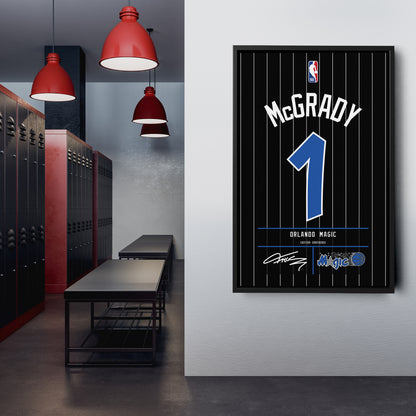 Tracy McGrady Orlando Magic Jersey Canvas Wall Art
