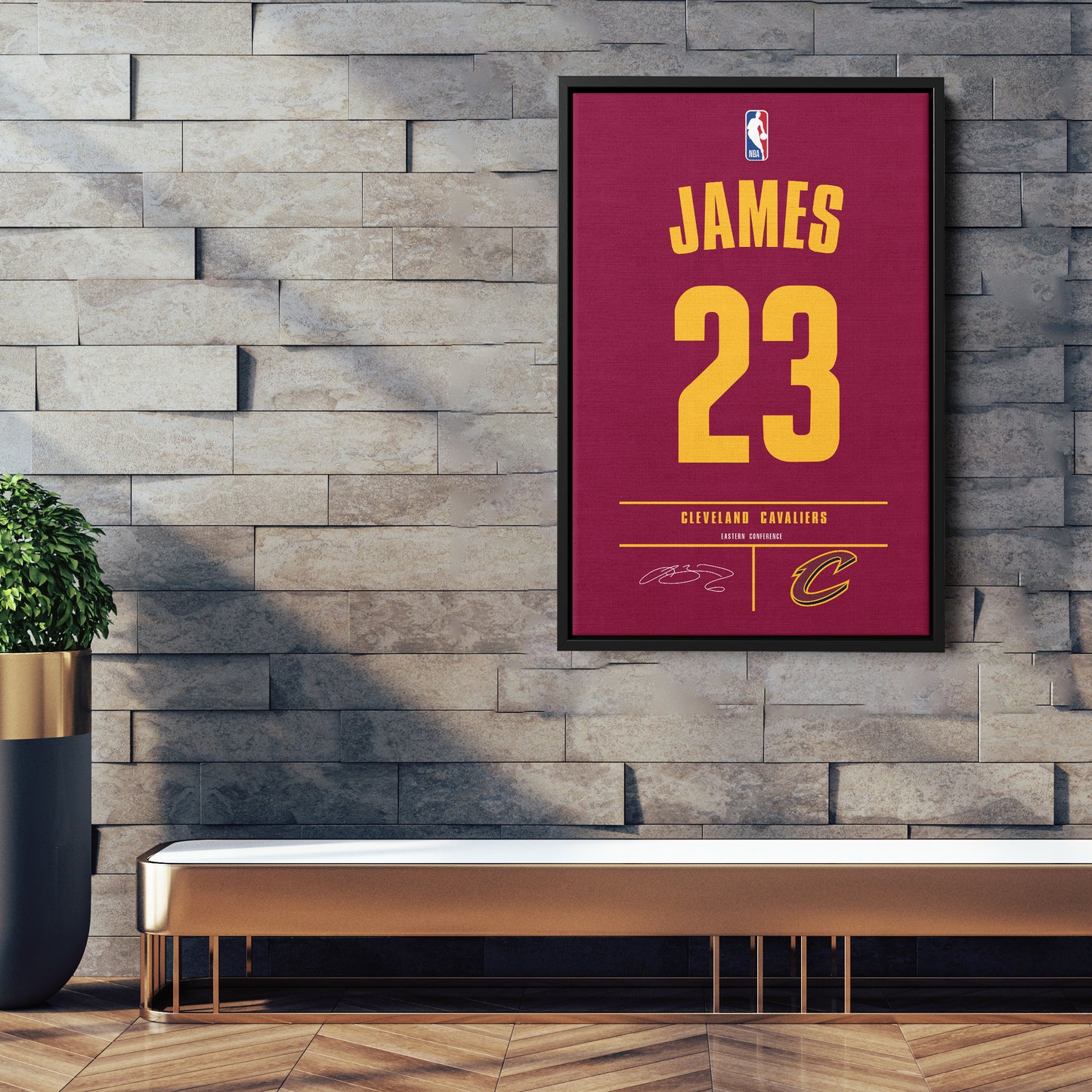 Lebron James Cavaliers Jersey Canvas Print | Wall Art Decor