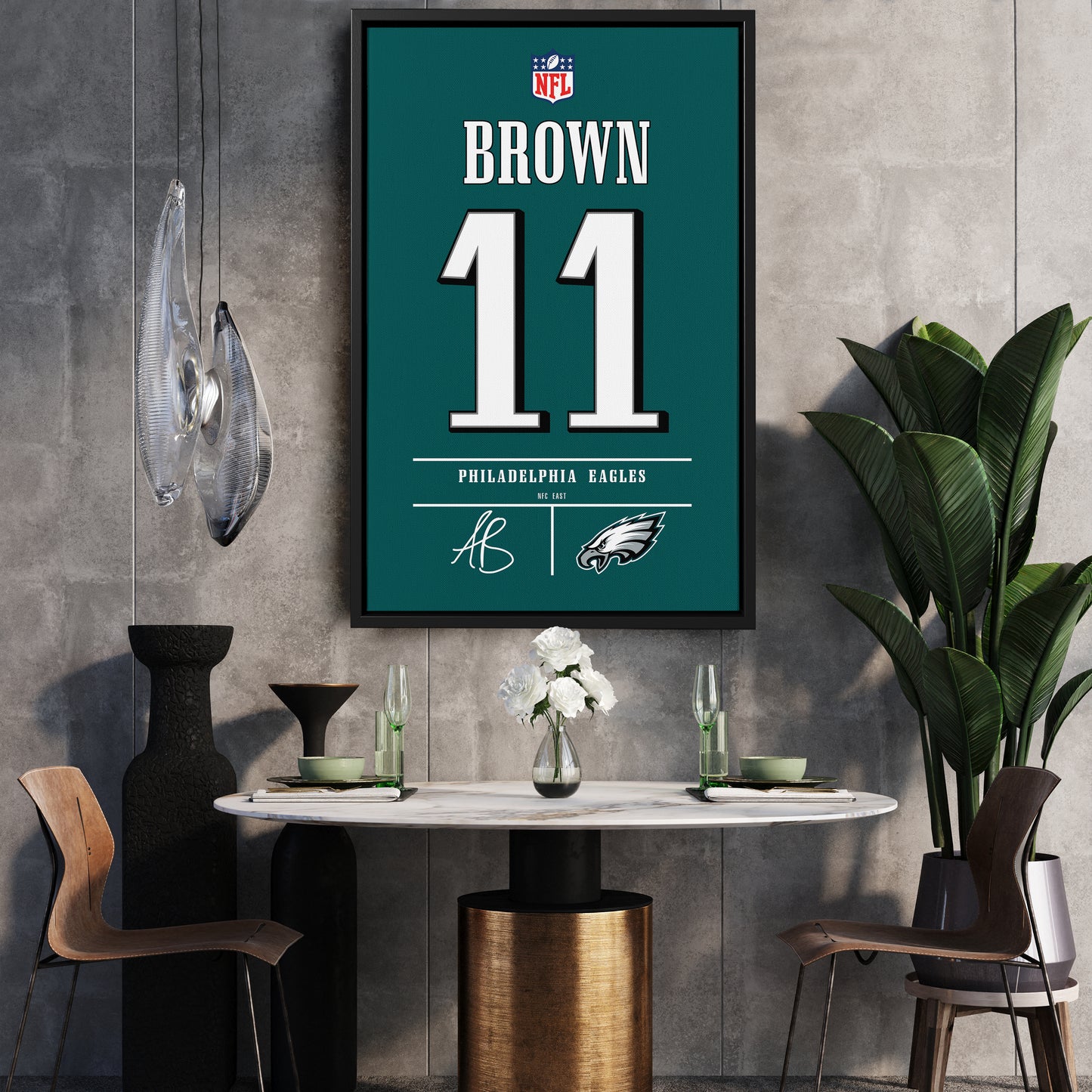 A. J. Brown Eagles Jersey Canvas Print | Wall Art Decor