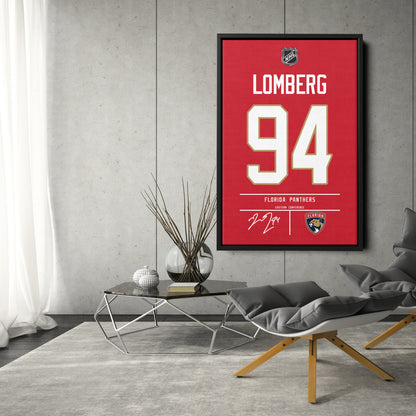 Ryan Lomberg Panthers Jersey Canvas Print | Wall Art Decor