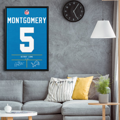 David Montgomery Lions Jersey Canvas Print | Wall Art Decor