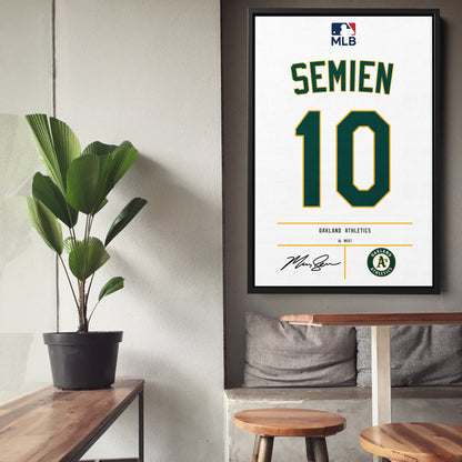 Marcus Semien Athletics Jersey Canvas Print | Wall Art Decor