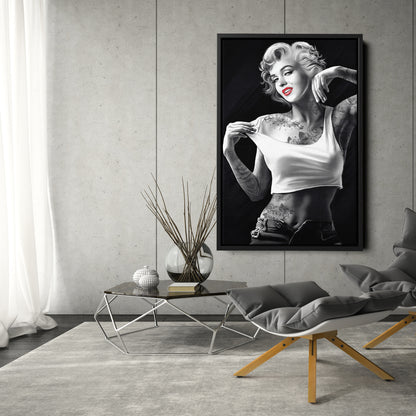 Marilyn Monroe Tattoo Canvas Print | Hollywood Icon Wall Art
