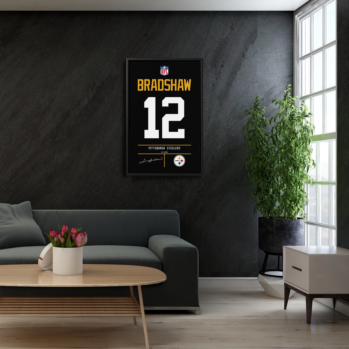 Terry Bradshaw Pittsburgh Steelers Jersey Canvas Wall Art