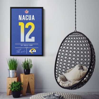 Puka Nacua Los Angeles Rams Jersey Canvas Wall Art