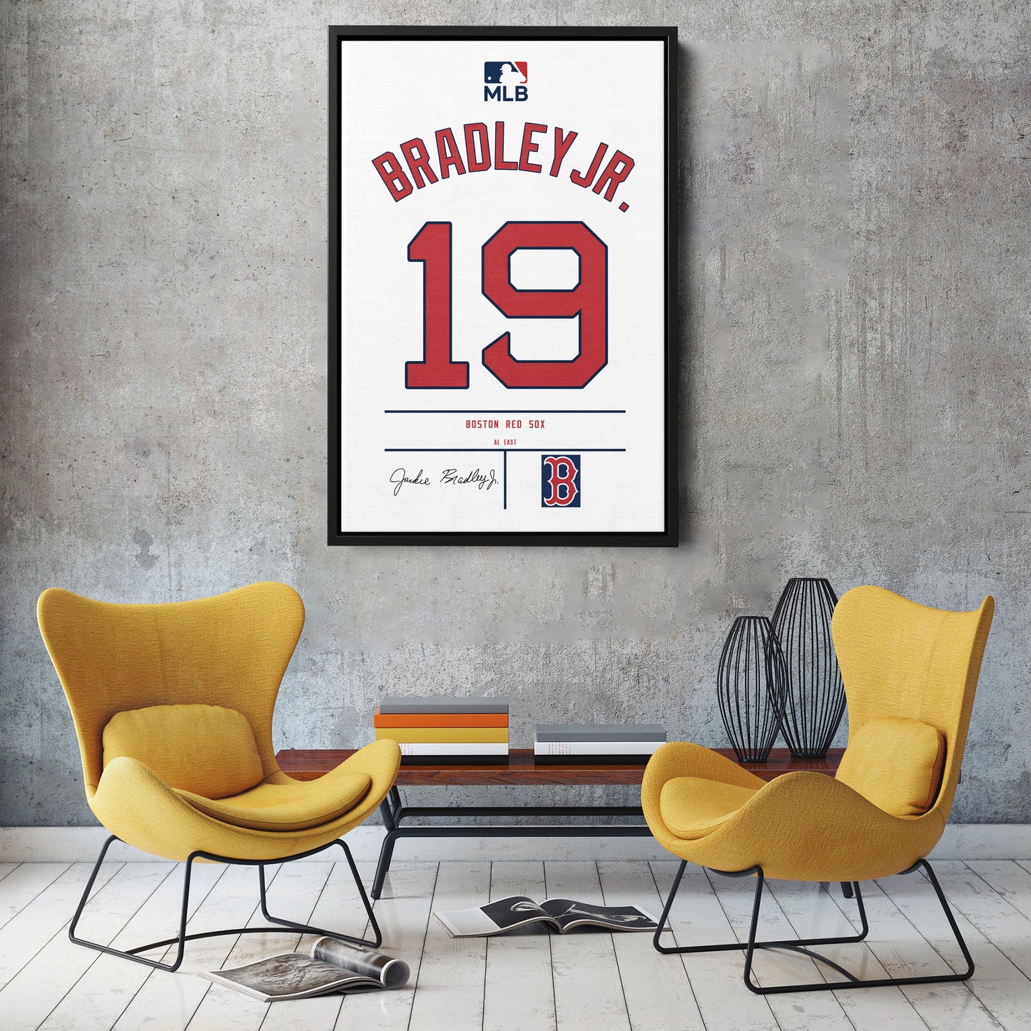 Jackie Bradley Jr. Red Sox Jersey Canvas Print | Wall Art Decor