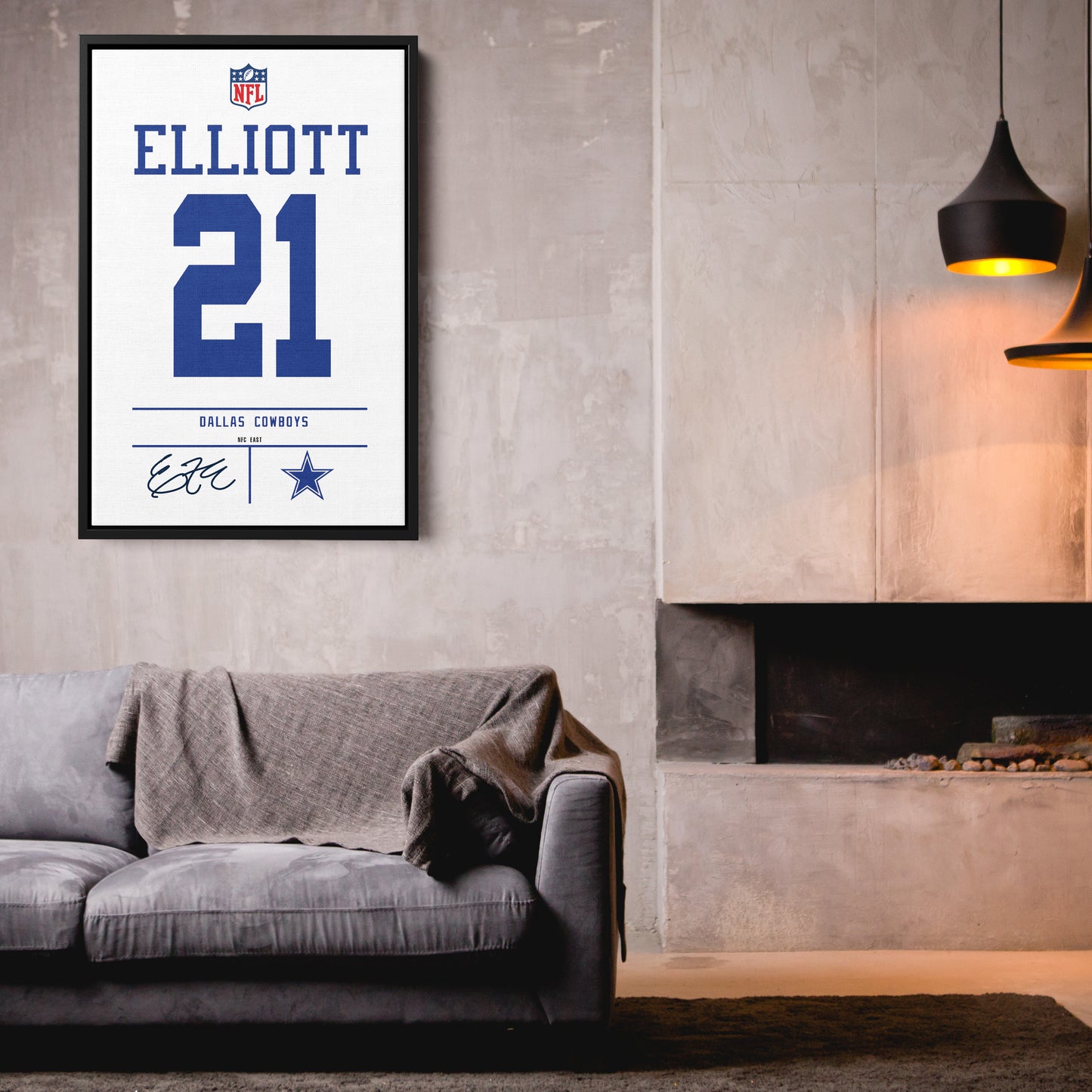 Ezekiel Elliott Cowboys Jersey Canvas Print | Wall Art Decor