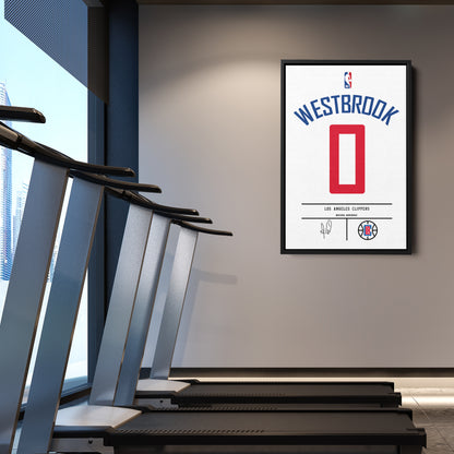Russell Westbrook Clippers Jersey Canvas Print | Wall Art Decor