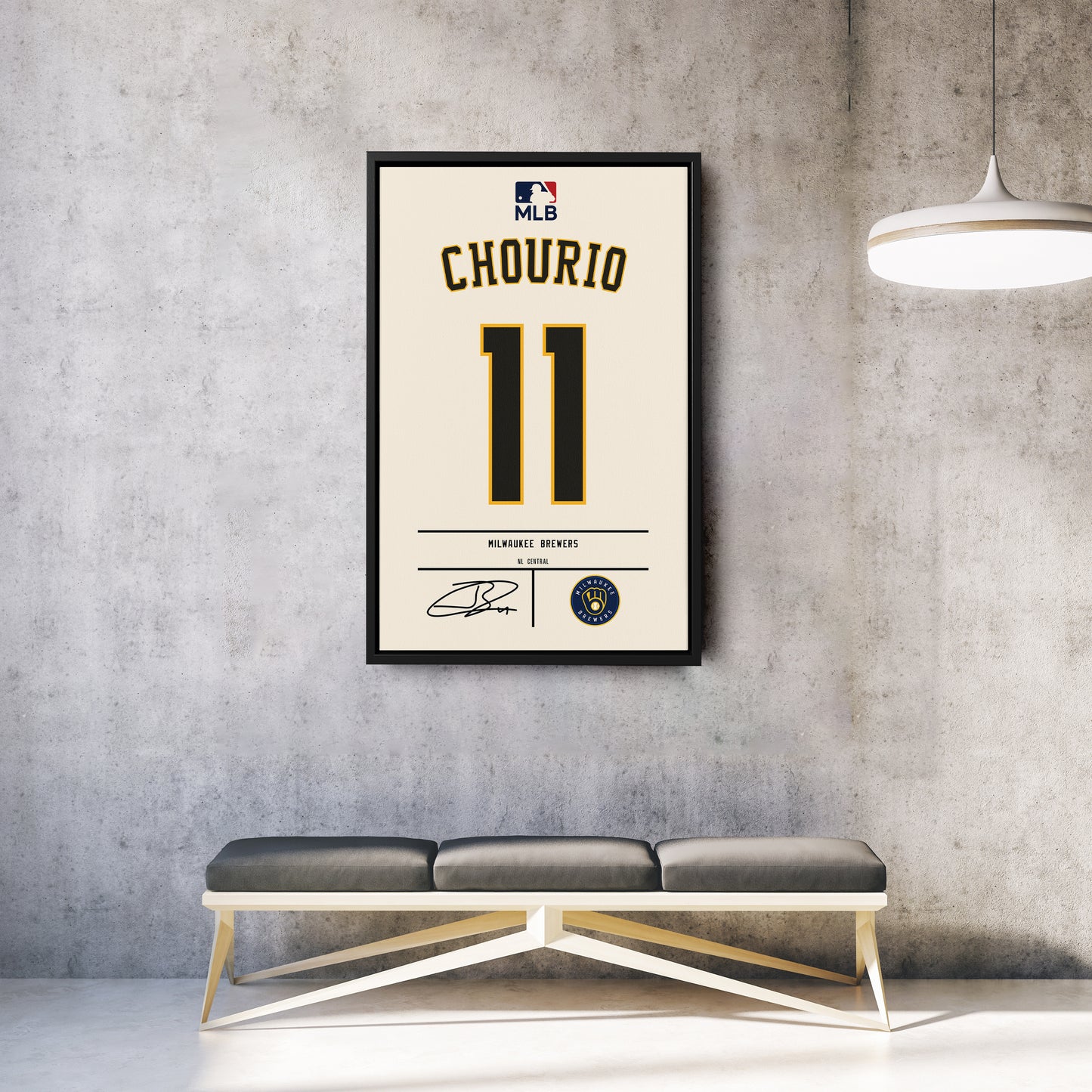Jackson Chourio Brewers Jersey Canvas Print | Wall Art Decor