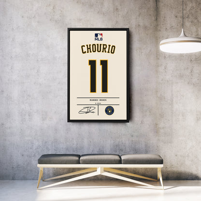 Jackson Chourio Brewers Jersey Canvas Print | Wall Art Decor