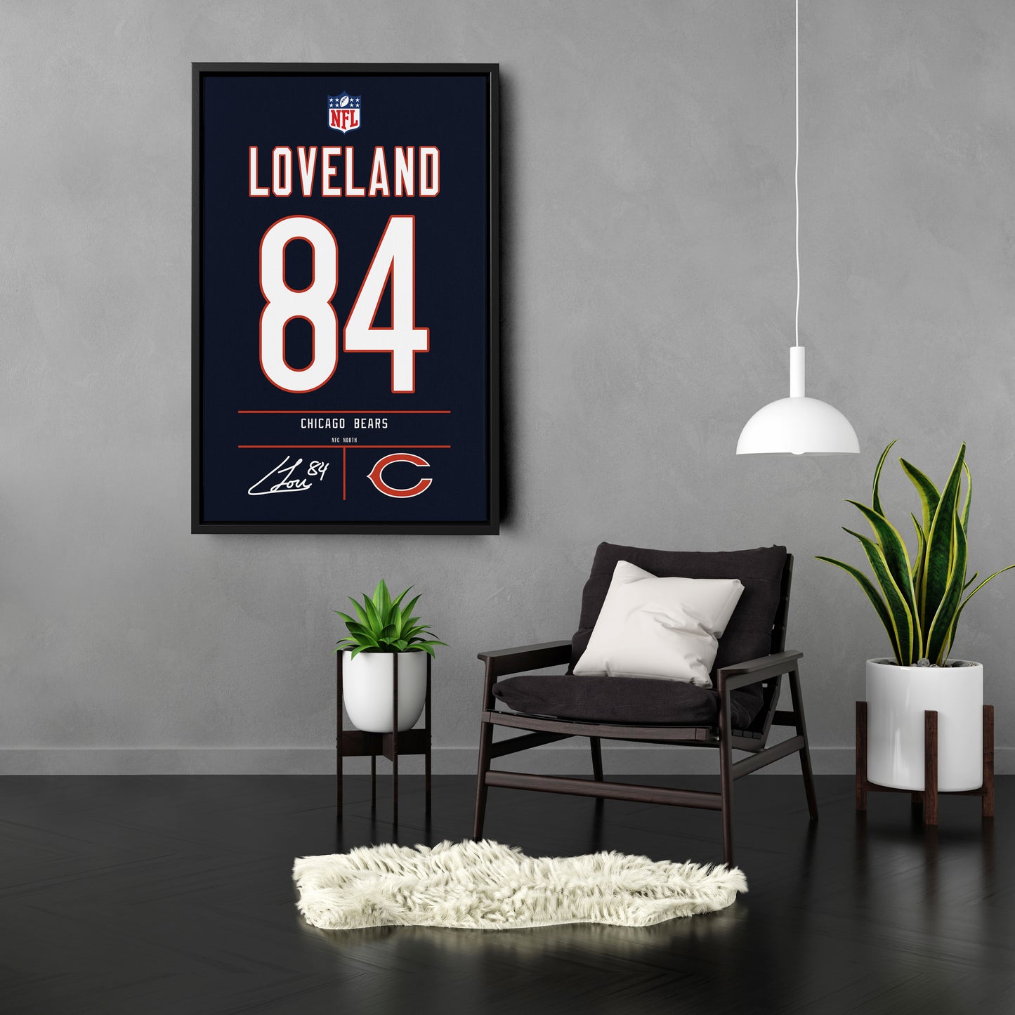 Colston Loveland Chicago Bears Jersey Canvas Wall Art