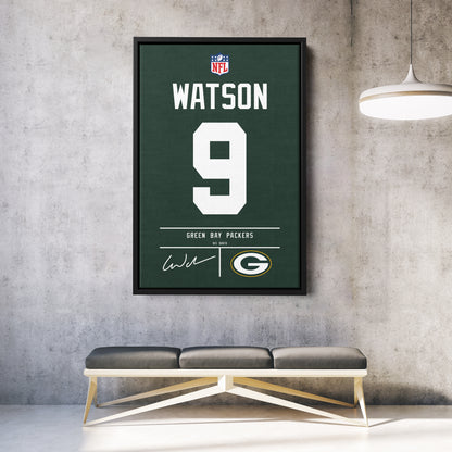 Christian Watson Packers Jersey Canvas Print | Wall Art Decor