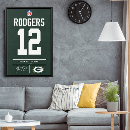 Aaron Rodgers Packers Jersey Canvas Print | Wall Art Decor