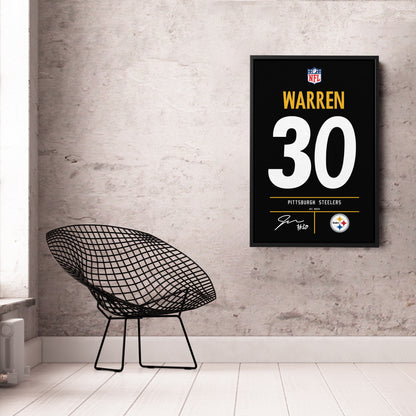 Jaylen Warren Pittsburgh Steelers Jersey Canvas Wall Art