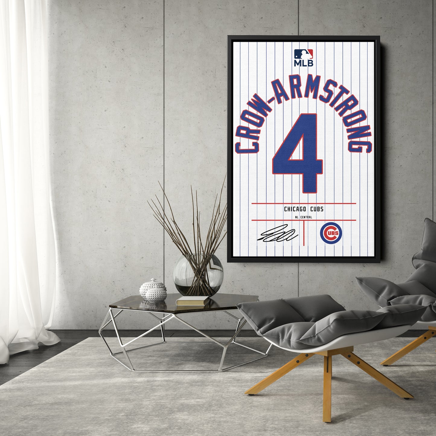 Pete Crow-Armstrong Chicago Cubs Jersey Canvas Wall Art
