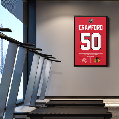 Corey Crawford Blackhawks Jersey Canvas Print | Wall Art Decor