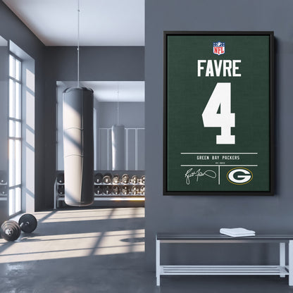 Brett Favre Packers Jersey Canvas Print | Wall Art Decor
