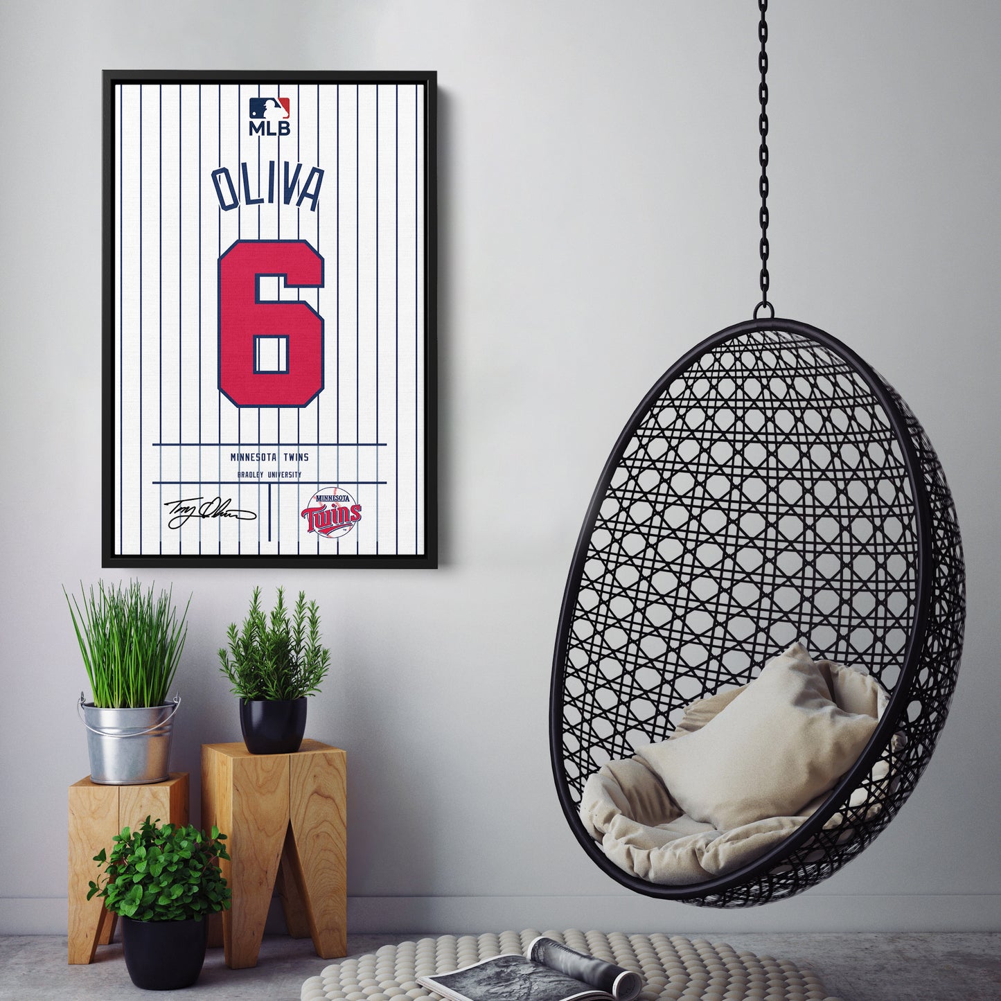 Tony Oliva Minnesota Twins Jersey Canvas Wall Art