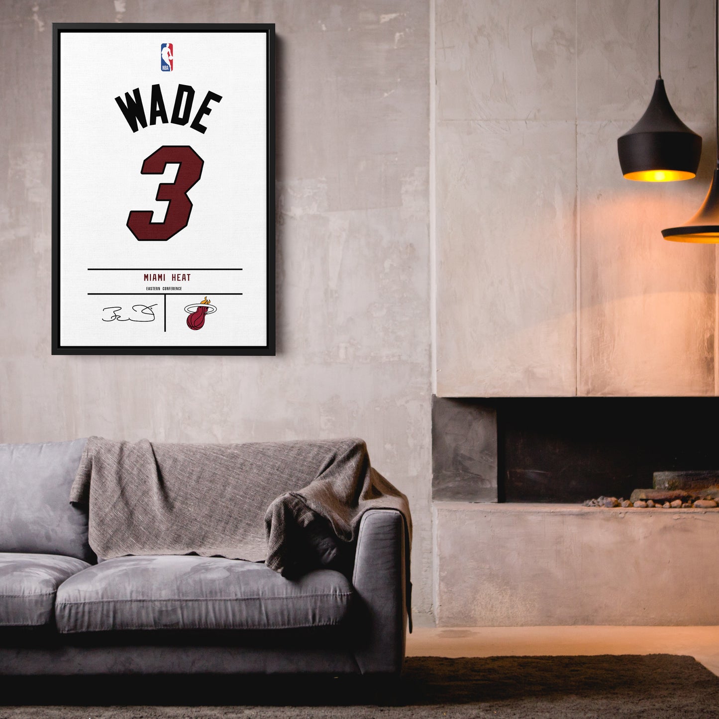 Dwyane Wade Heat Jersey Canvas Print | Wall Art Decor