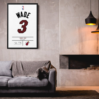 Dwyane Wade Heat Jersey Canvas Print | Wall Art Decor