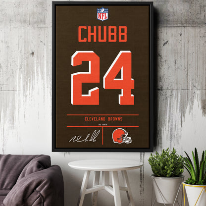 Nick Chubb Browns Jersey Canvas Print | Wall Art Decor