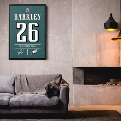 Saquon Barkley Eagles Jersey Canvas Print | Wall Art Decor