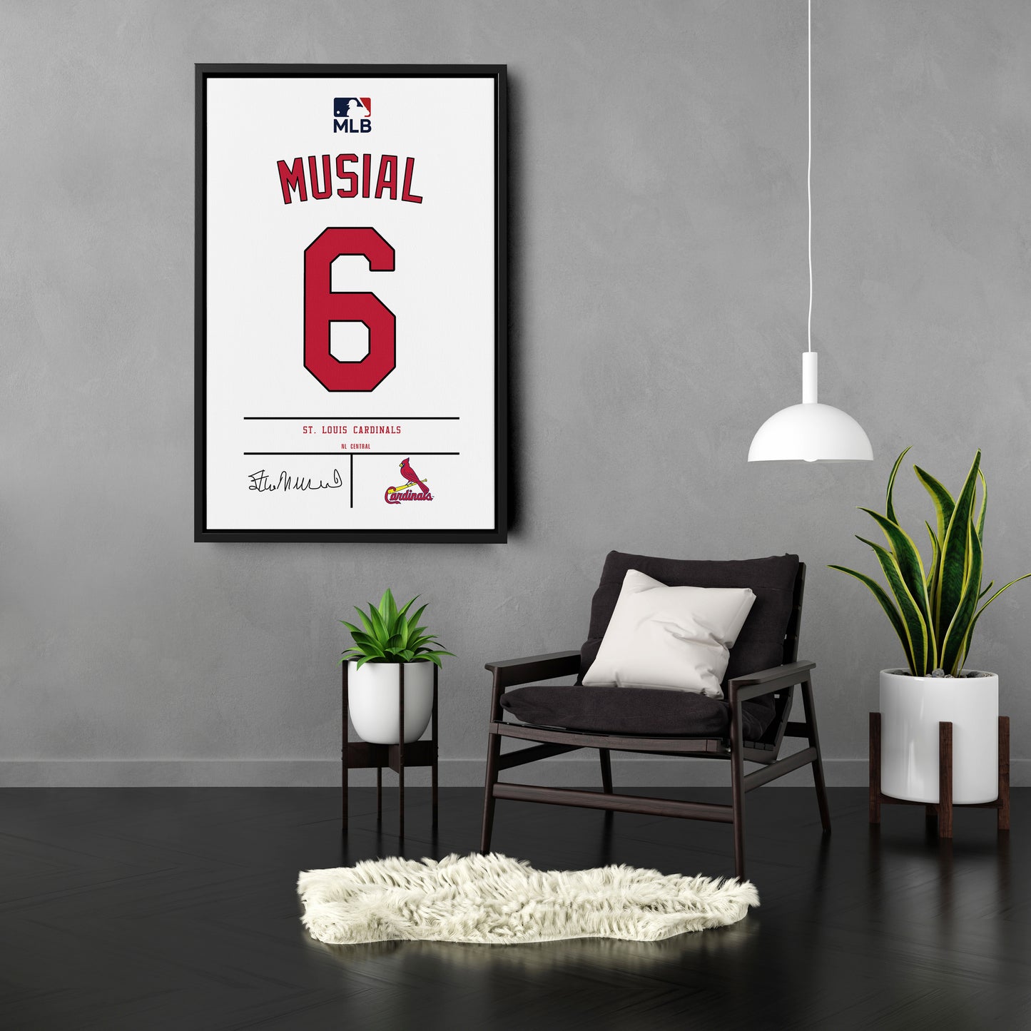 Stan Musial St. Louis Cardinals Jersey Canvas Wall Art
