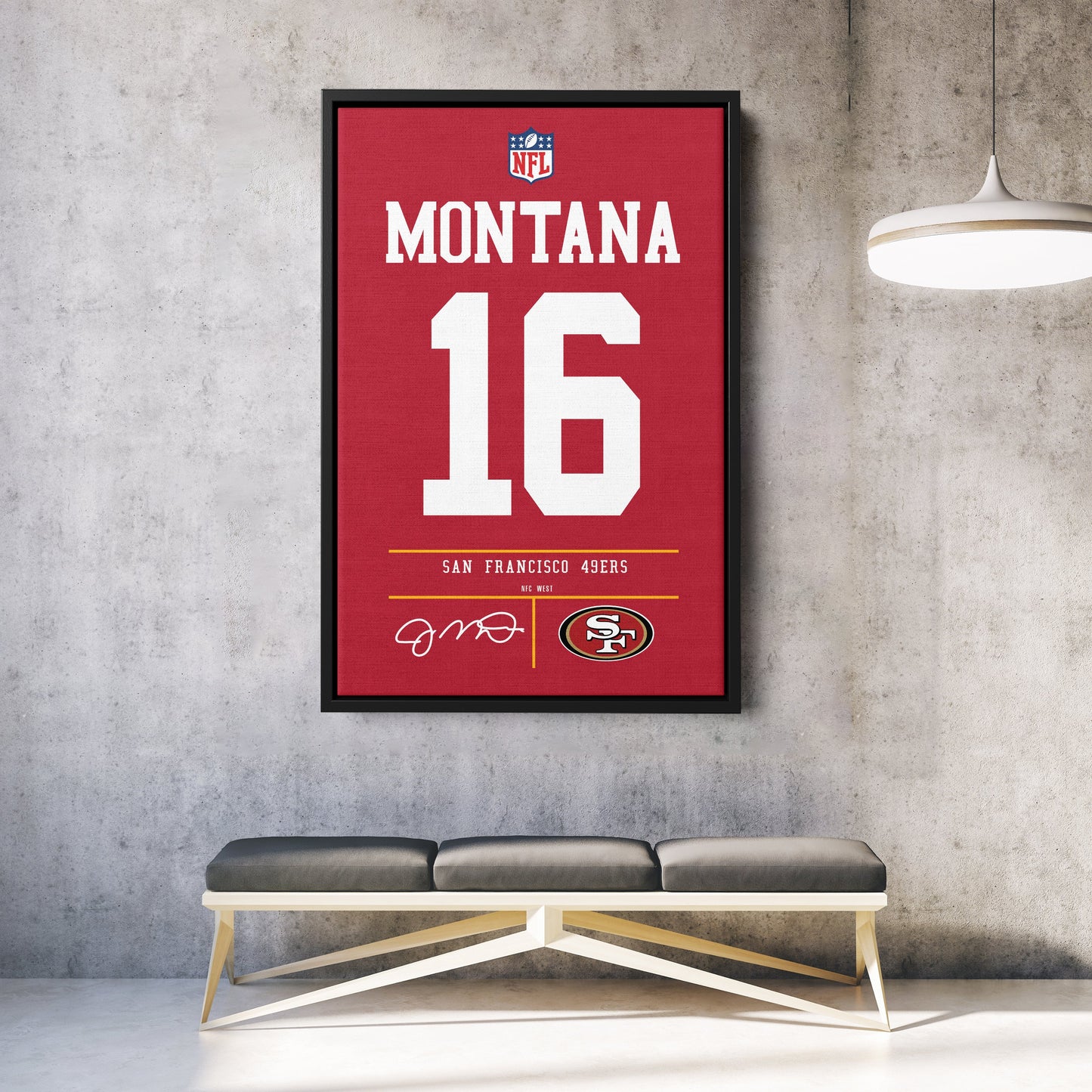 Joe Montana 49ers Jersey Canvas Print | Wall Art Decor