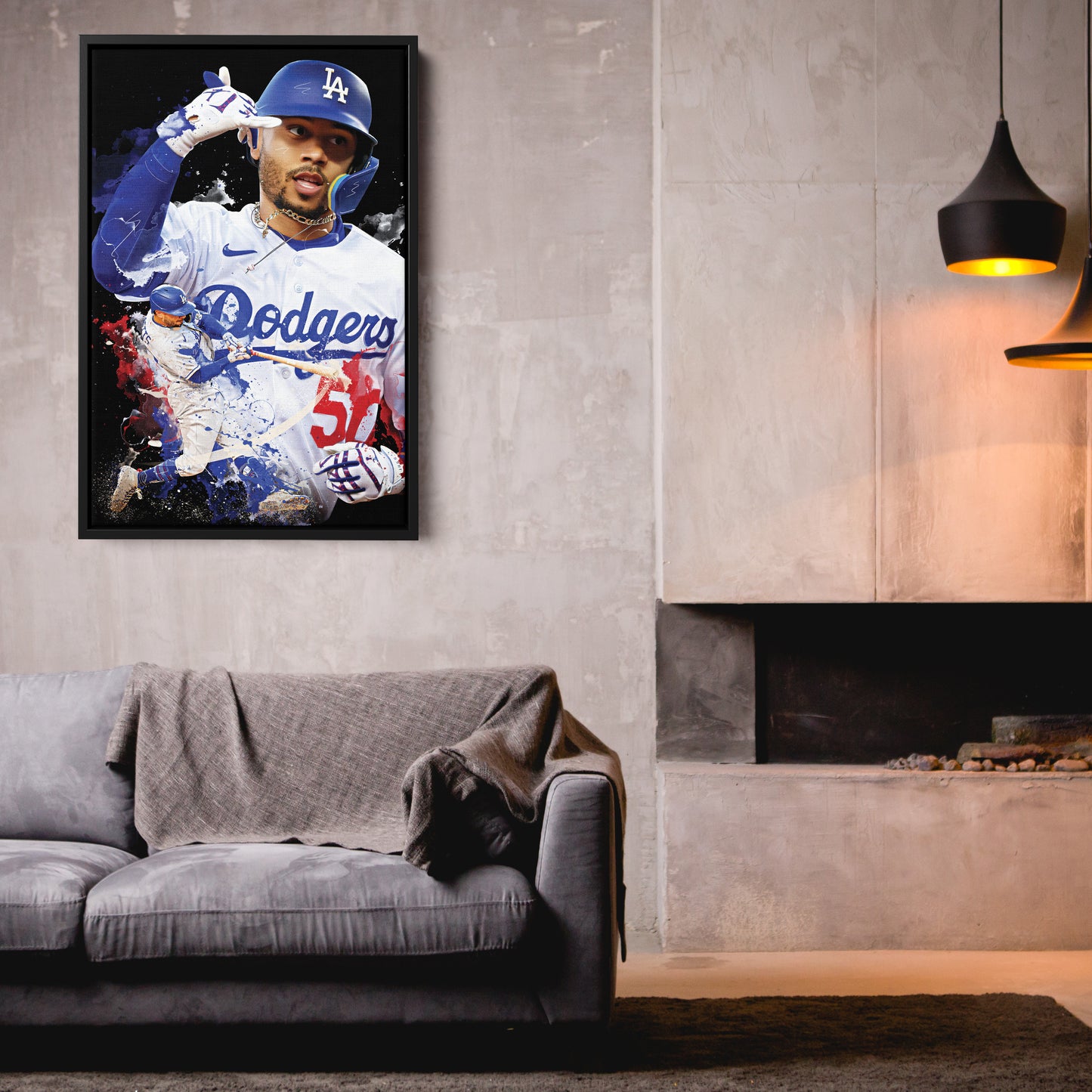 Mookie Betts Dodgers Canvas Print | Los Angeles Baseball Wall Art